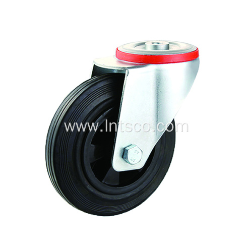 Industrial Rubber Wheel Bolt Hole Swivel